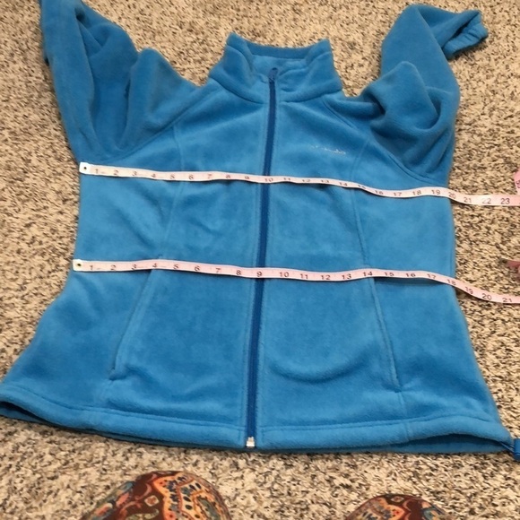 Columbia Fleece Jacket Size Medium Cerulean Blue Full Zip - Picture 7 of 9
